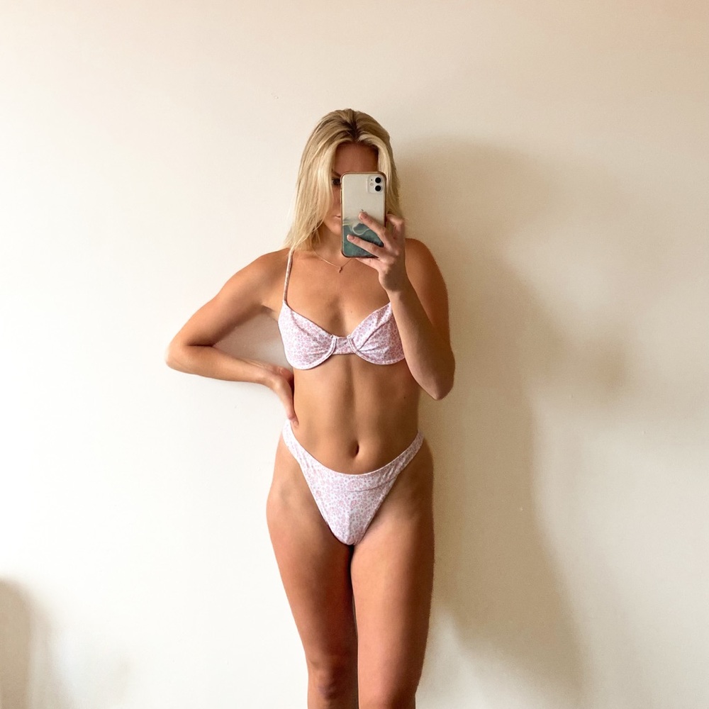 pink floral bikini